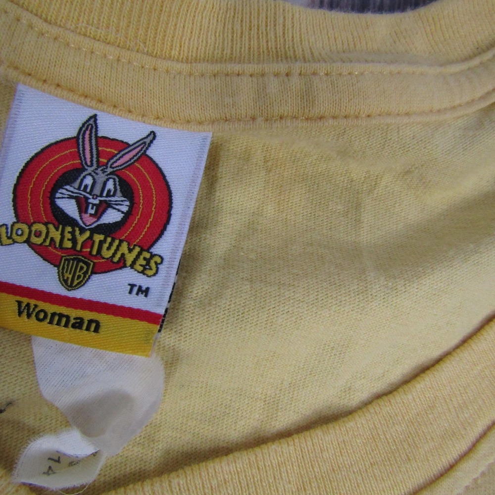 Disney Looney Tunes Shirt Womens XL Yellow Tasmanian Devil Love Graphic Tee - Picture 2 of 6